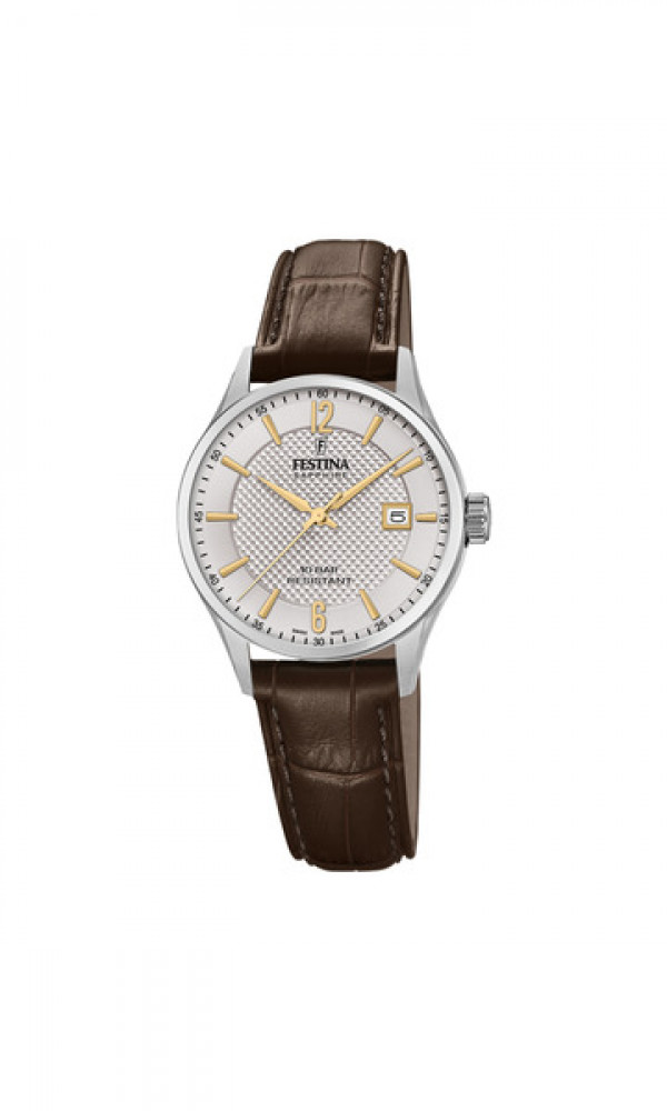 FESTINA Naisten rannekello ruskea nahkaranne, päivyri