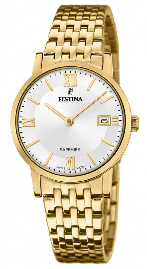 FESTINA Naisten rannekello kullanvärinen, valkoinen taulu