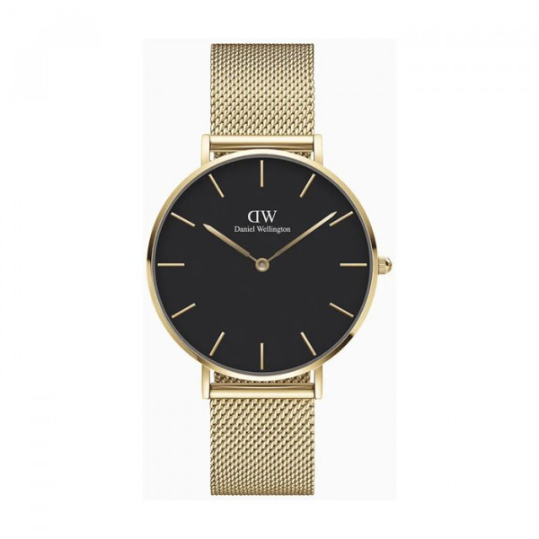 DANIEL WELLINGTON Petite Evergold Mesh Kulta/Musta 36mm DW00100345