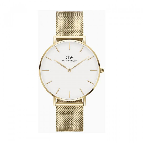 DANIEL WELLINGTON Petite Evergold Mesh Kulta/Valkoinen 36mm DW00100346