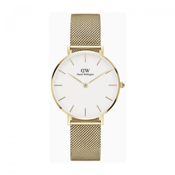 DANIEL WELLINGTON Petite Evergold Mesh Kulta/Valkoinen 32mm DW00100348