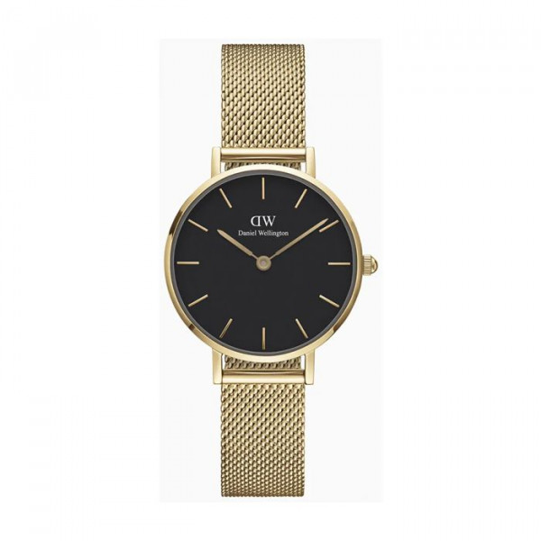 DANIEL WELLINGTON Petite Evergold Mesh Kulta/Musta 28mm DW00100349