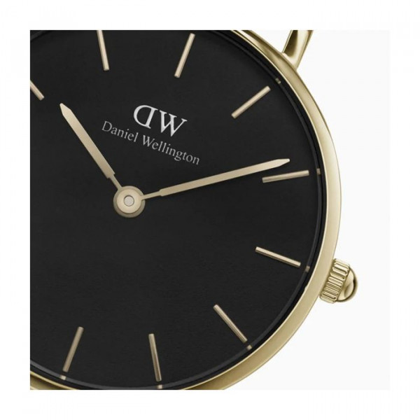 DANIEL WELLINGTON Petite Evergold Mesh Kulta/Musta 28mm DW00100349