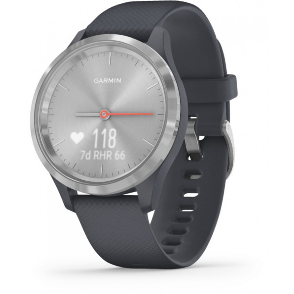 GARMIN Vivomove 3S Granite Blue Silicone and Silver hybridiälykello 010-02238-00