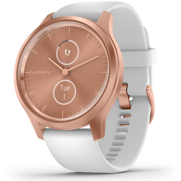 GARMIN Vivomove Style White Silicone and Rose Gold hybridiälykello 010-02240-00