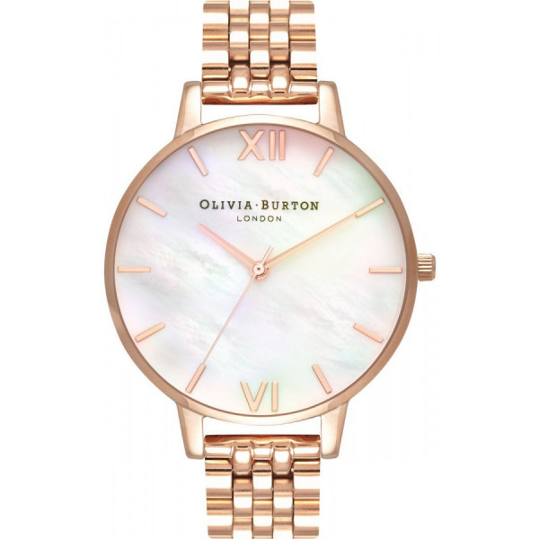 OLIVIA BURTON Mother of Pearl White Bracelet, Rose Gold OB16MOP03