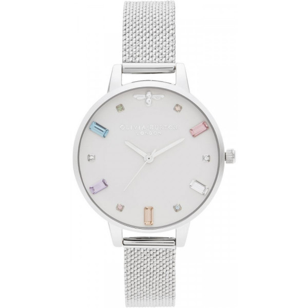 OLIVIA BURTON Rainbow Bee Demi Silver Boucle Mesh OB16RB10