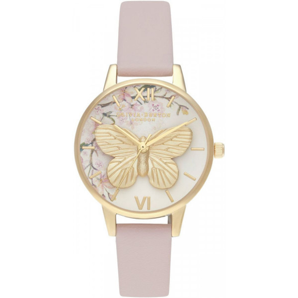 OLIVIA BURTON Pretty Blossom 3D Butterfly Vegan Rose & Gold OB16EG125