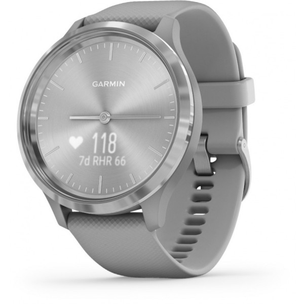 Garmin Vivomove 3 Powder Gray Silicone and Silver hybridiälykello 010-02239-00