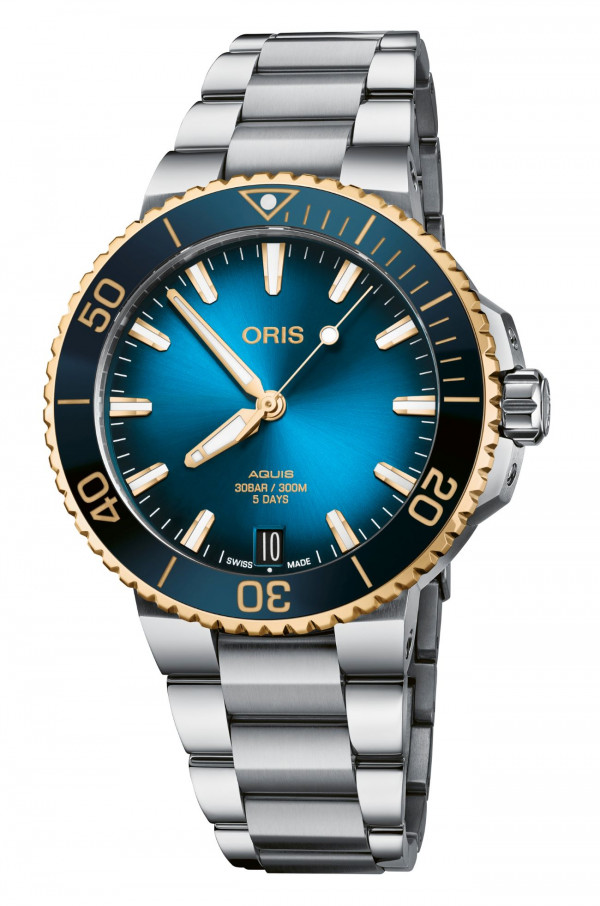 ORIS Aquis Date cal 400 Steel & Gold 400 01 400 7769 6355-8 22 09P