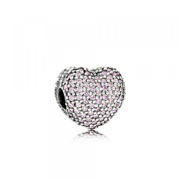 PANDORA Pink Pavé Heart Klipsihela