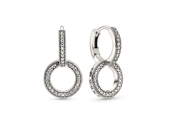 PANDORA Korvakorut SPARKLING DOUBLE HOOP