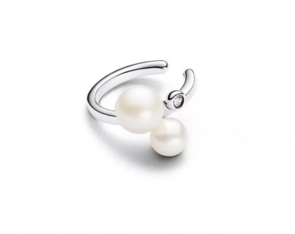 Pandora Duo Treated Freshwater Cultured Pearls Ear Cuff 293151C01