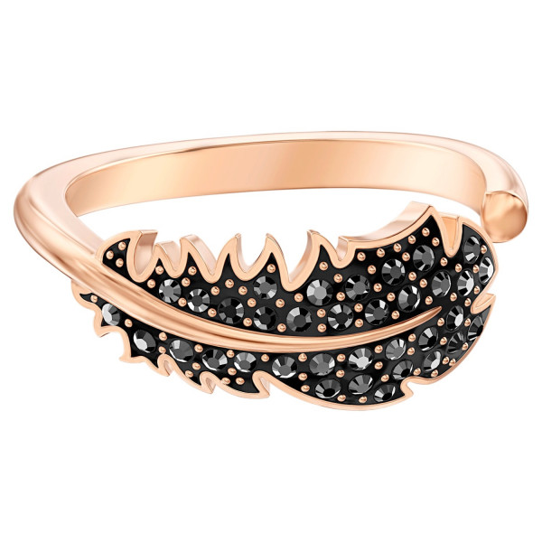 Swarovski Sormus Musta sulka Rose