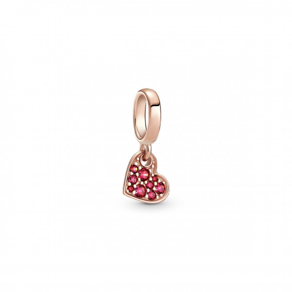 PANDORA Kullattu hela ROSE RED PAVE TILTED HEAR 789404C02