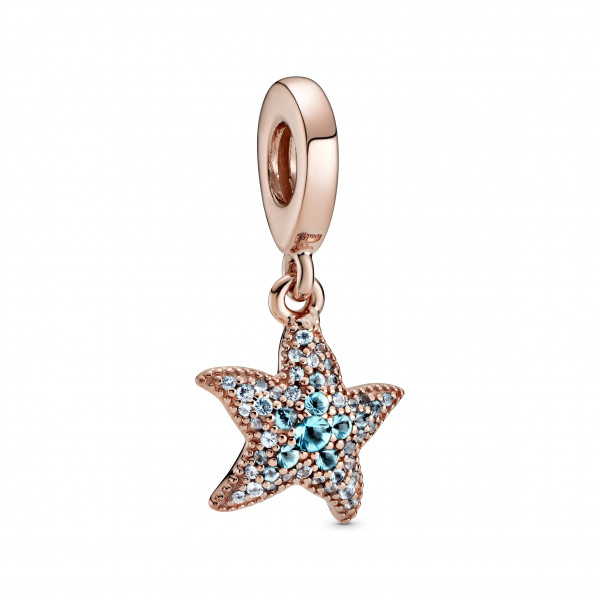 PANDORA Kullattu hela ROSE SPARKLING STARFISH DANGLE 788942C01