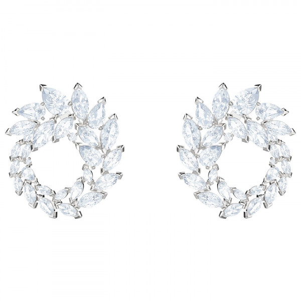 SWAROVSKI Louison Hoop Pierced Earrings, White, Rhodium plating 5419245