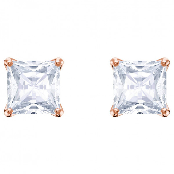 SWAROVSKI Attract Stud Pierced Earrings, White, Rose gold plating 5431895