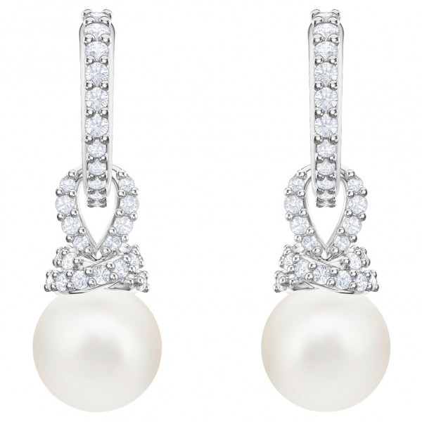 SWAROVSKI Originally Pierced Earrings, White, Rhodium plating 5461080