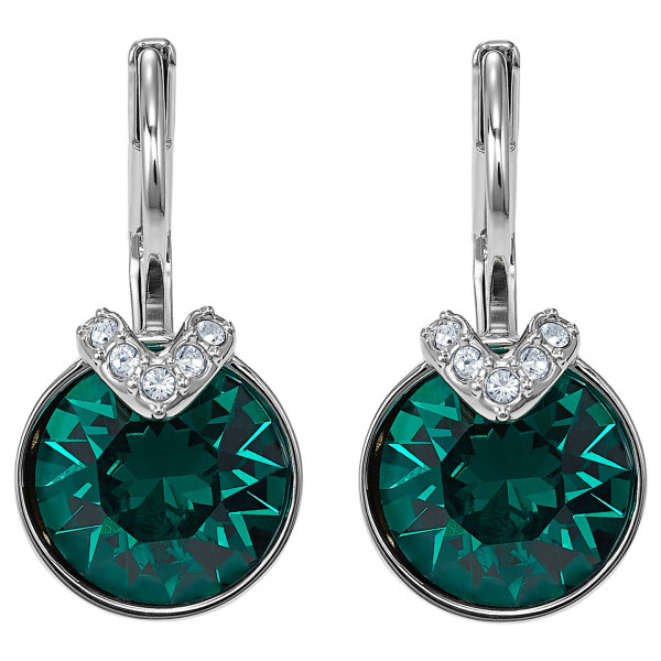 SWAROVSKI Bella V Pierced Earrings, Green, Rhodium plated 5498876