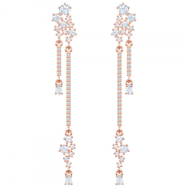 SWAROVSKI Penélope Cruz Moonsun Long Drop Earrings, White, Rose gold plating 5486635