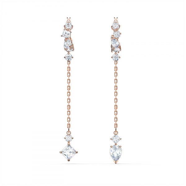 SWAROVSKI Attract Pierced Earrings, White, Rose-gold tone plated 5563118