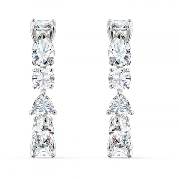 SWAROVSKI Tennis Deluxe Mixed Pierced Earrings, White, 5563322