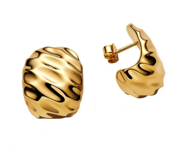 Pandora Essence kullatut korvakorut leveät aaltoilevat 263879C00