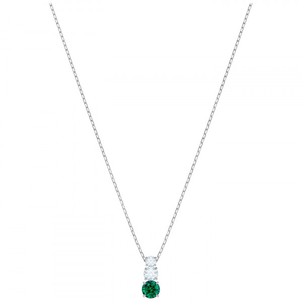 SWAROVSKI Attract Trilogy Round Pendant, Green, Rhodium plating 5416153