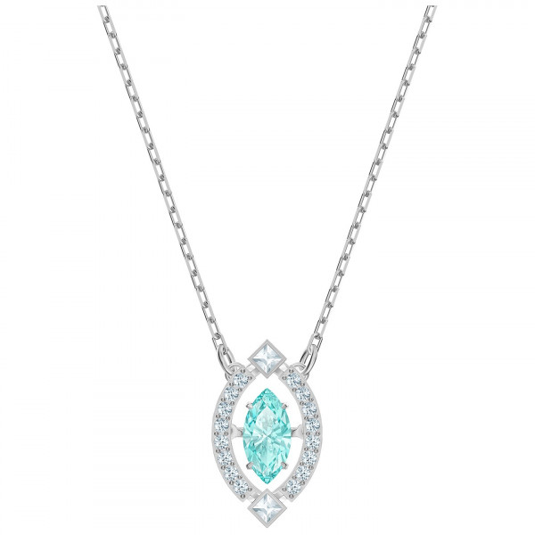 SWAROVSKI Sparkling Dance Necklace, Green, Rhodium plated 5485721