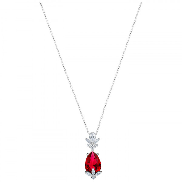 SWAROVSKI Louison Pendant, Red, Rhodium plated 5495077