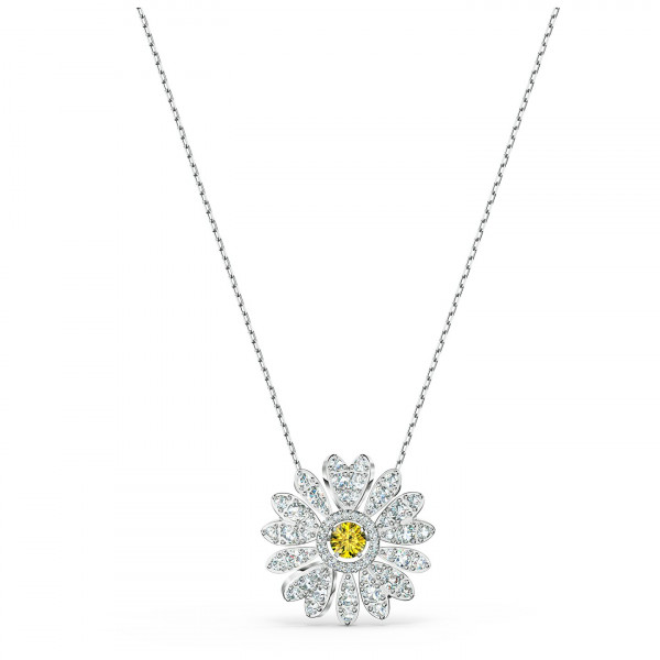 SWAROVSKI Eternal Flower Pendant, Yellow, Rhodium plated 5512660