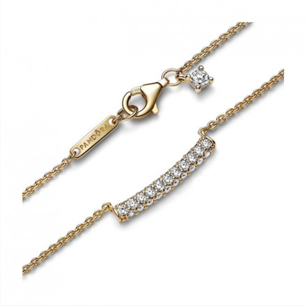 Pandora Timeless Pave Single-row Bar 14k Gold-plated kaulakoru 362635C01-45