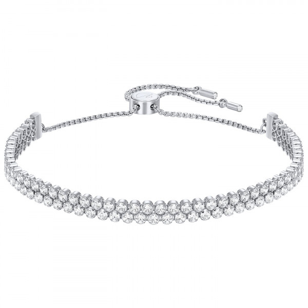 SWAROVSKI Subtle Double Bracelet, White, Rhodium Plating 5221397