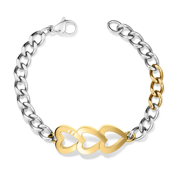 TOMMY HILFIGER Heart Trio teräsrannekoru