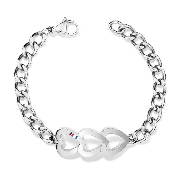 TOMMY HILFIGER Heart Trio teräsrannekoru