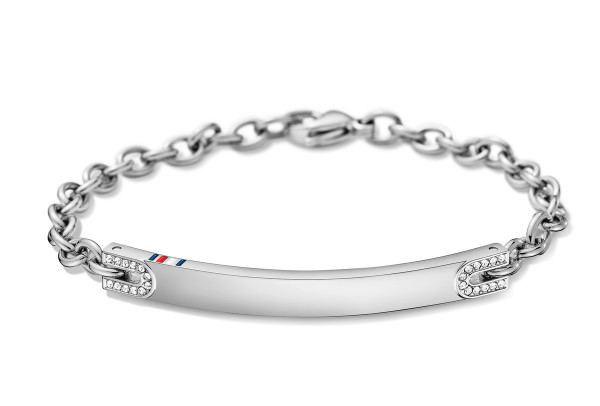 TOMMY HILFIGER ID Link Pave teräsrannekoru