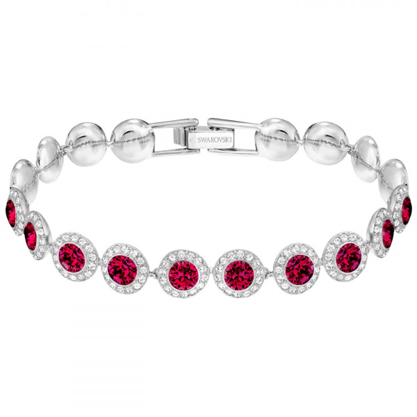 SWAROVSKI Angelic Bracelet, Medium, Red, Rhodium plating 5446006