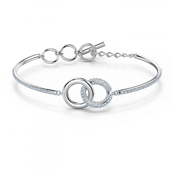 SWAROVSKI Stone Bangle, White, Rhodium plated 5523953