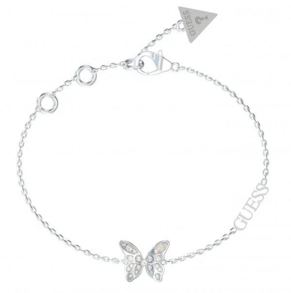 GUESS Chrysalis Pave hopeanvärinen perhosrannekoru JUBB04110JWRHS