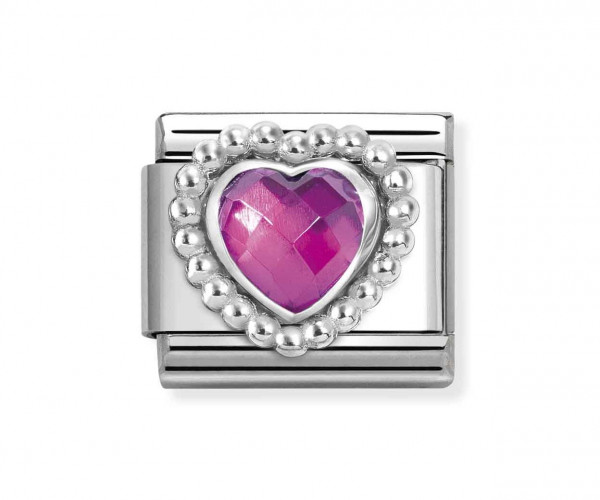 Nomination classic Silver Fuchsia stoneheart 330605/030