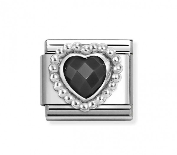 Nomination classic Silver black stoneheart 330606/011