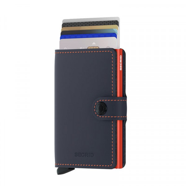 SECRID Miniwallet Matte Night blue & Orange