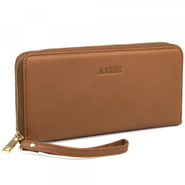 AARNI Clutch lompakko hirvennahkaa konjakki/kulta